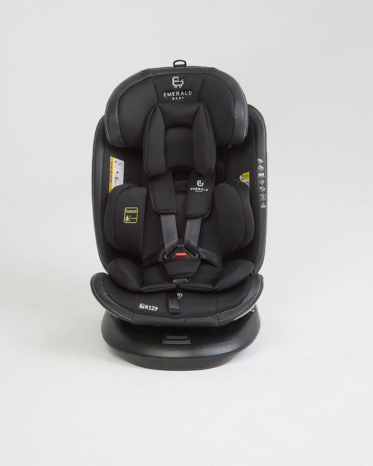 360° ROTATE Emerald Baby SILVERSTONE Car Seat with I-SIZE isofix base and Leather Finishes image 1