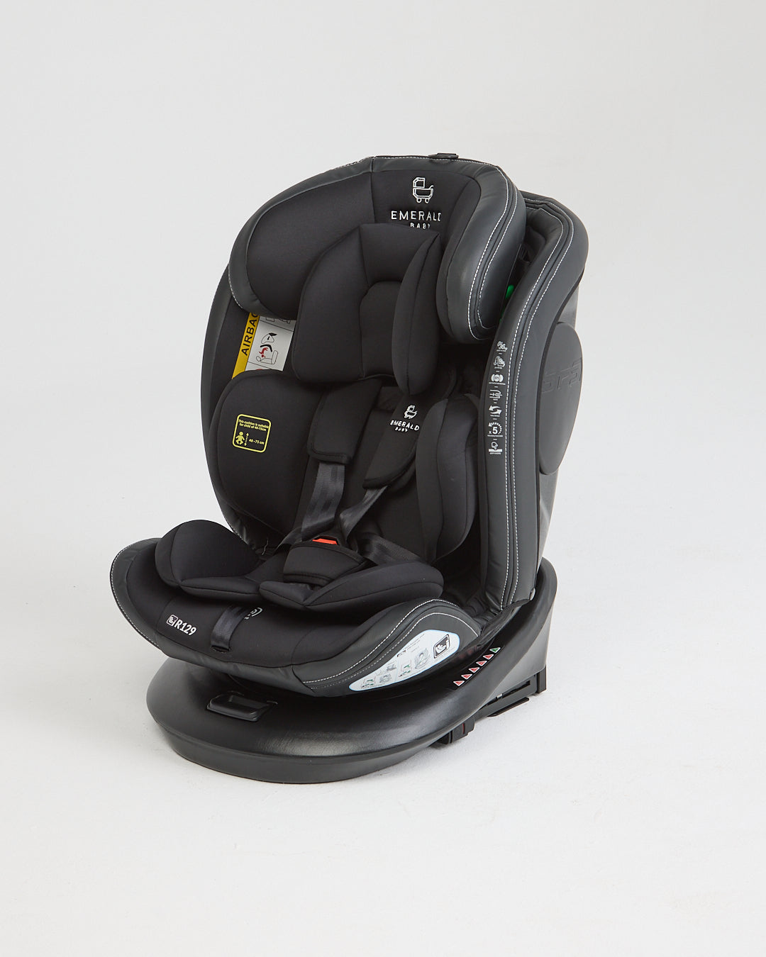 360° ROTATE Emerald Baby SILVERSTONE Car Seat with I-SIZE isofix base and Leather Finishes - Grey image