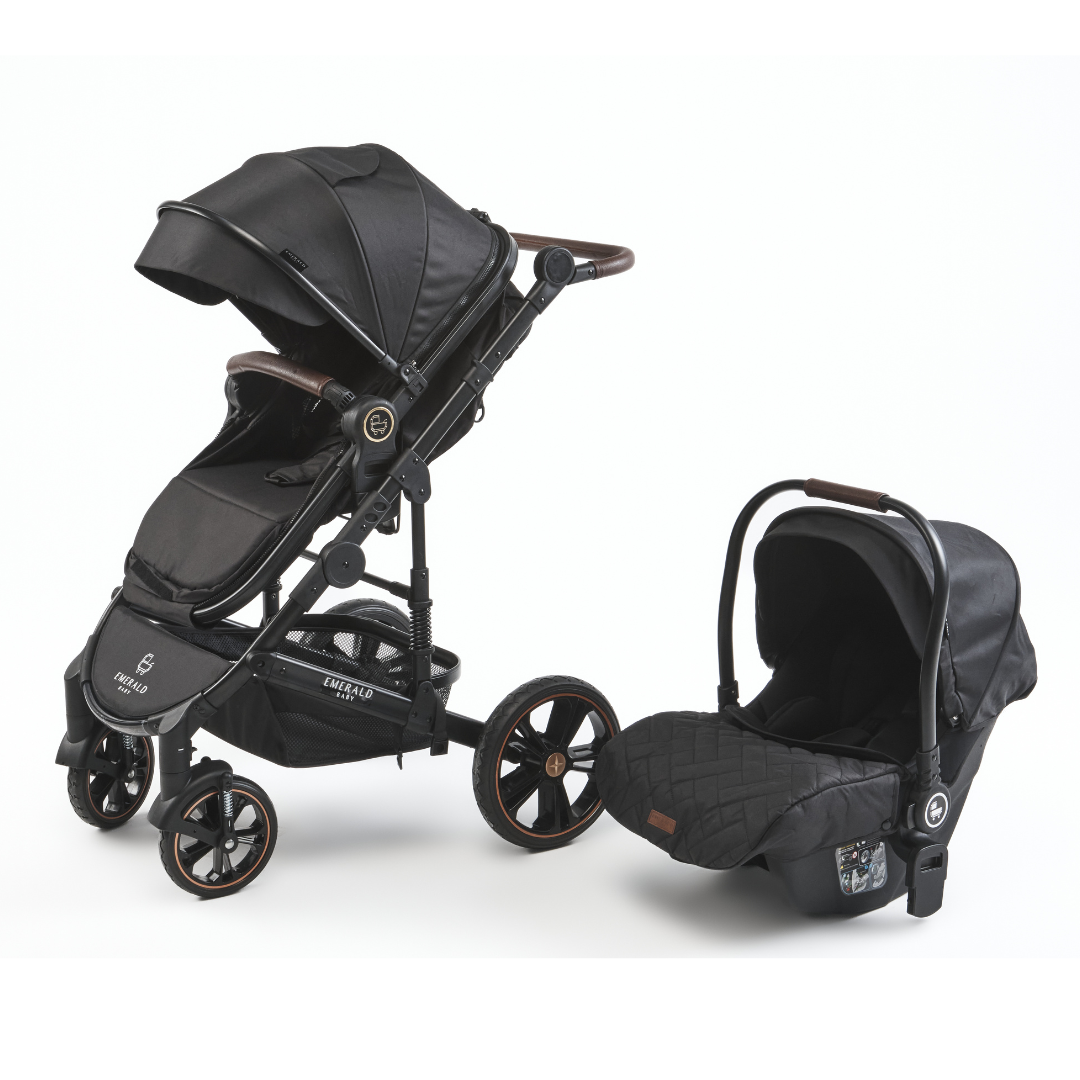 3 in 1 Emerald Baby Black on Black Travel System – Babys Closet