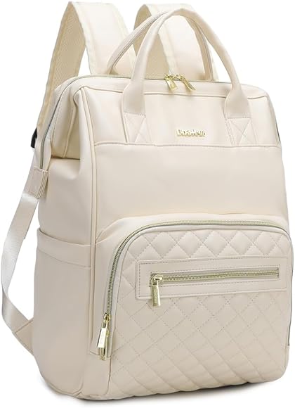 Bhafem PU Leather Diaper Bag - Beige image