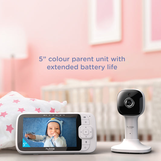 Hubble Connected Nursery Pal Cloud 5” Smart Baby Monitor with night light image 1