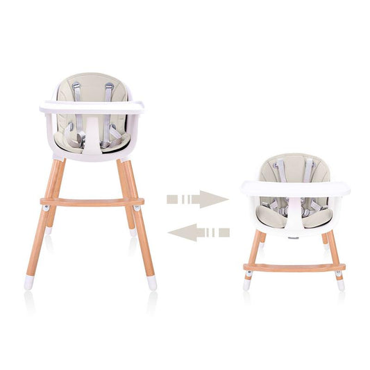 Adjustable Wooden Legged High Chair - Blue image 1