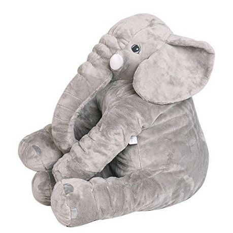 Elephant Fluffy Teddy Pillow - Grey image 1