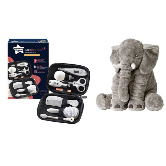 Tommee Tippee Grooming Kit + Elephant Pillow Grey image 1