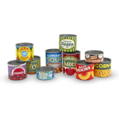 Melissa & Doug - Grocery Cans - 10 Stackable Cans with Removable Lids image 0