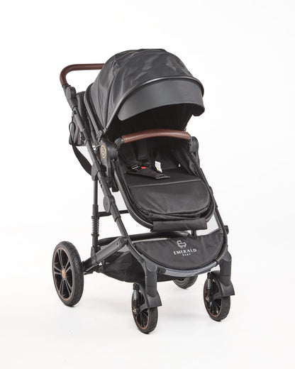 3 IN 1 Emerald Pu Leather Black On Black Plus Pu Nappy Bag image 3