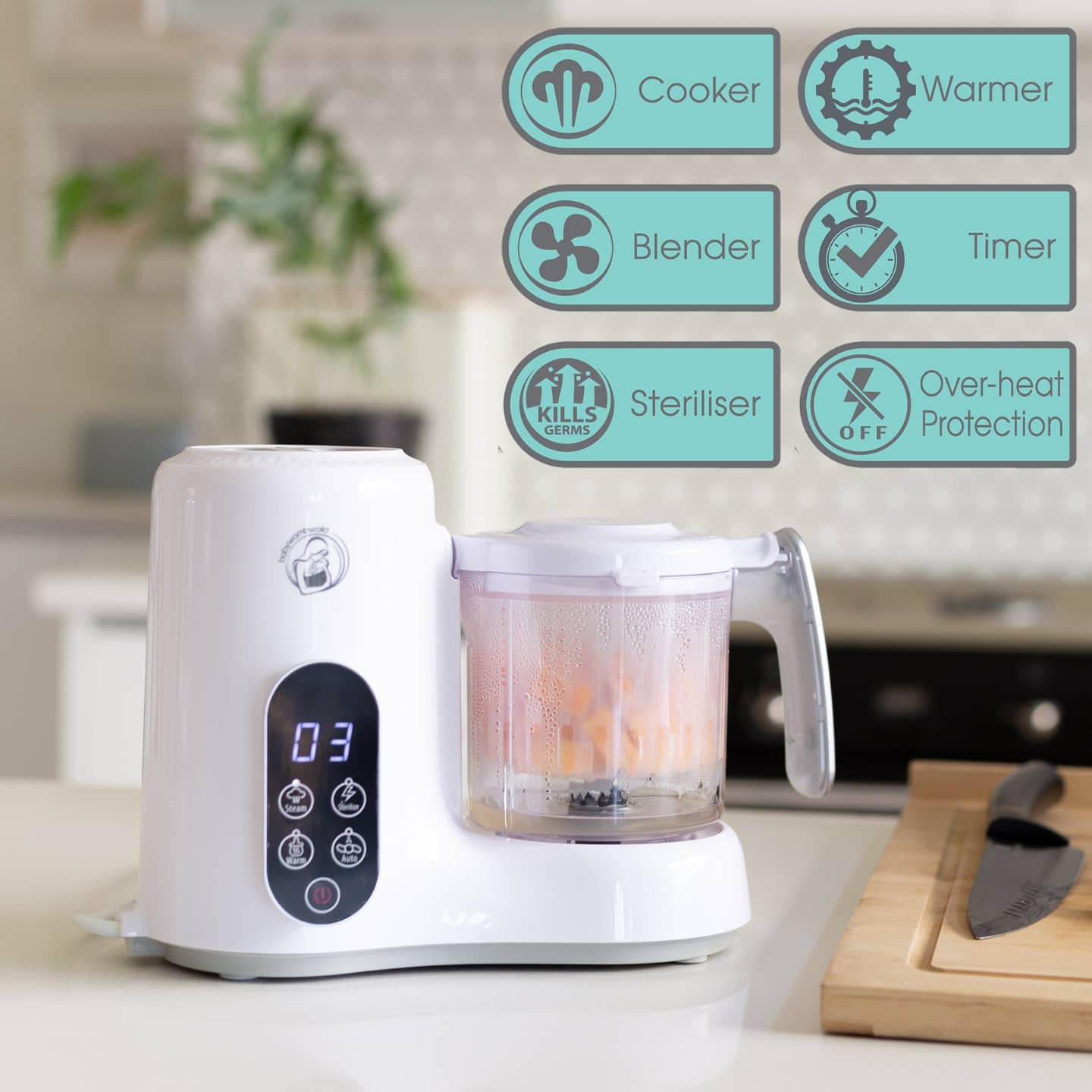 BabyWombWorld Baby Food Processor Steamer Blender and Milk Bottle Warmer image 2