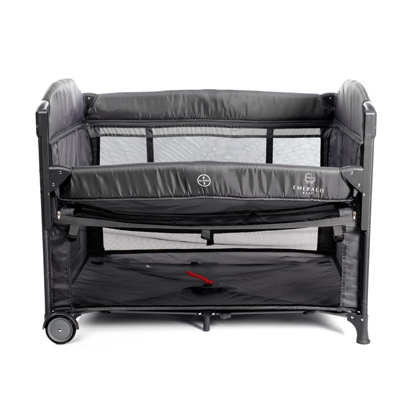 Emerald Baby Sarah Co Sleeper Camp Cot + Belecoo 3 in 1 Stroller Set (Black) image 2