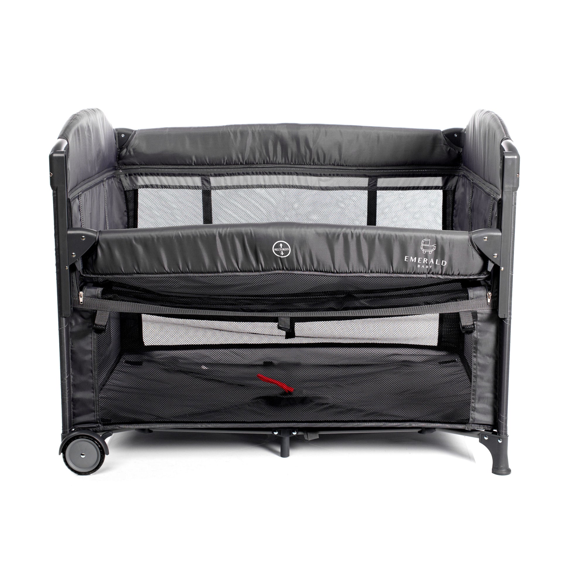 Emerald Baby Sarah Co Sleeper Camp Cot + Belecoo 3 in 1 Stroller Set (Black) image 2