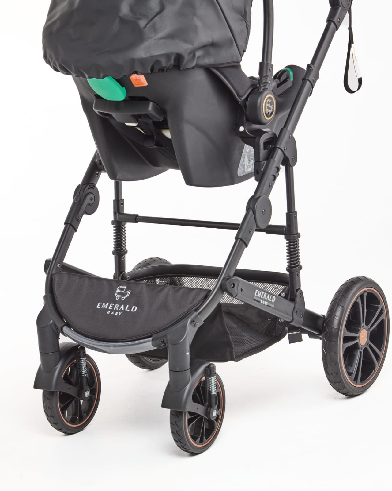 3 IN 1 Emerald Pu Leather Black On Black Plus Pu Nappy Bag image 7