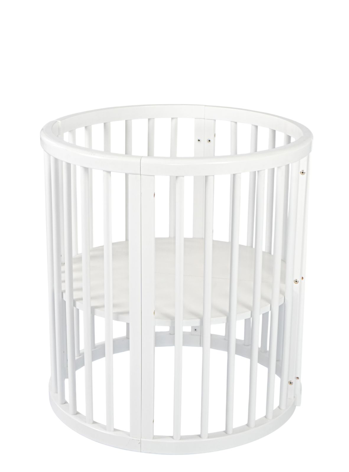 Baby's Closet All-Stages Oval Wooden Cot - White