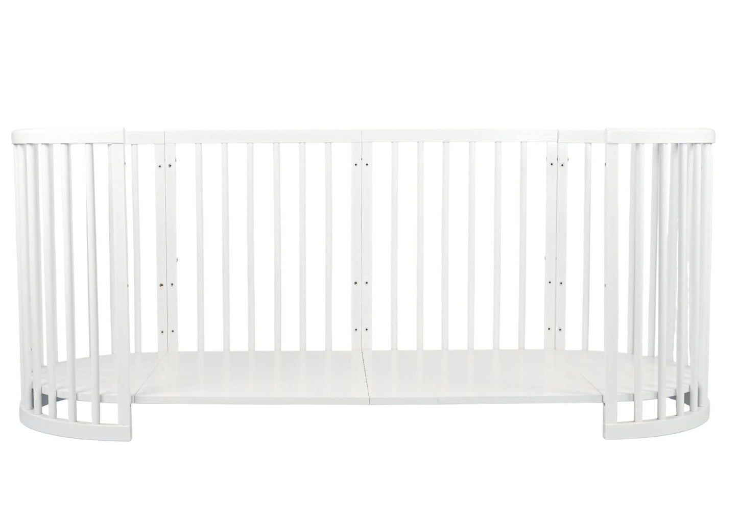 Baby's Closet All-Stages Oval Wooden Cot - White