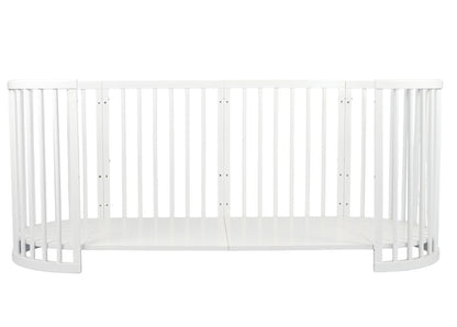 Baby's Closet All-Stages Oval Wooden Cot - White