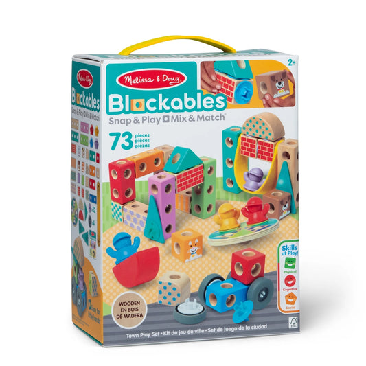 Melissa & Doug Blockables – Snap & Play Town Play Set image 0