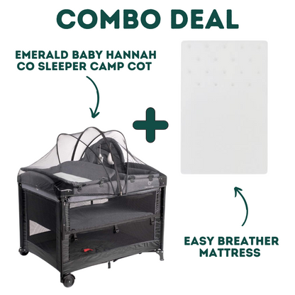 2 in 1 - Emerald Baby - Hannah Co Sleeper Camp Cot + Easy Breather Mattress image 0