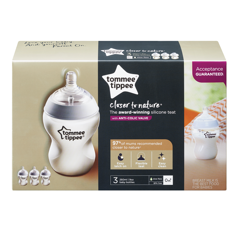 Tommee Tippee Closer to Nature 260ml 3 pack Bottles image 1