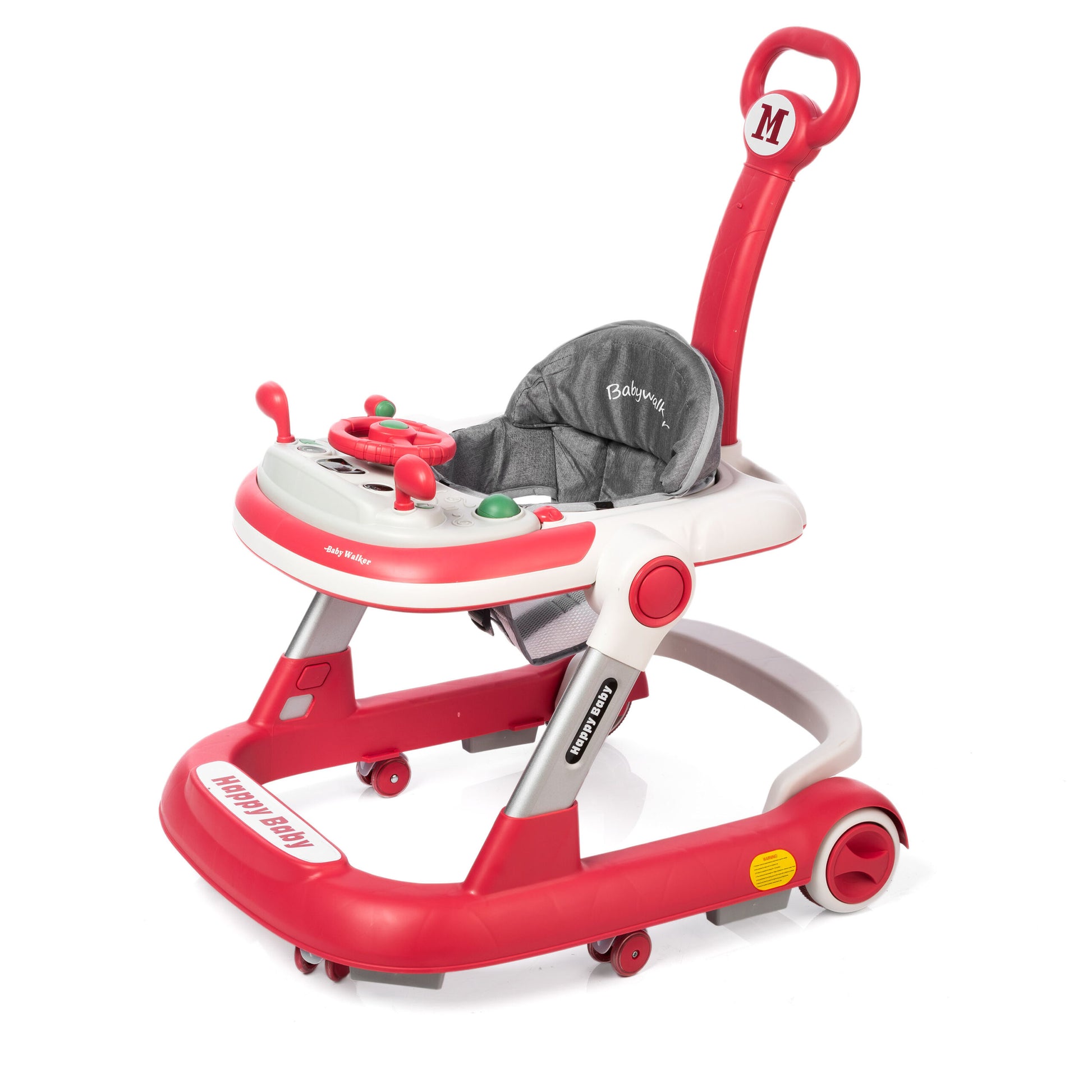 2 in 1 Happy Baby Multifunctional Baby Walker Ring + Baby Walker with Push Bar (610 + T) image