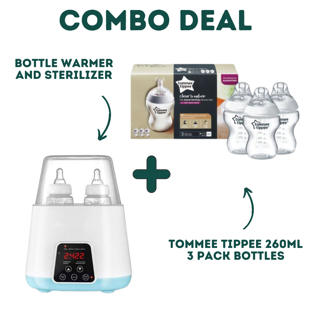 Electric Bottle Warmer & Sterilizer + Tommee Tippee 260ml 3 Pack bottles image 0