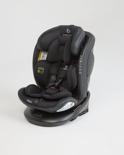 360° ROTATE Emerald Baby SILVERSTONE Car Seat with I-SIZE isofix base and Leather Finishes image 0