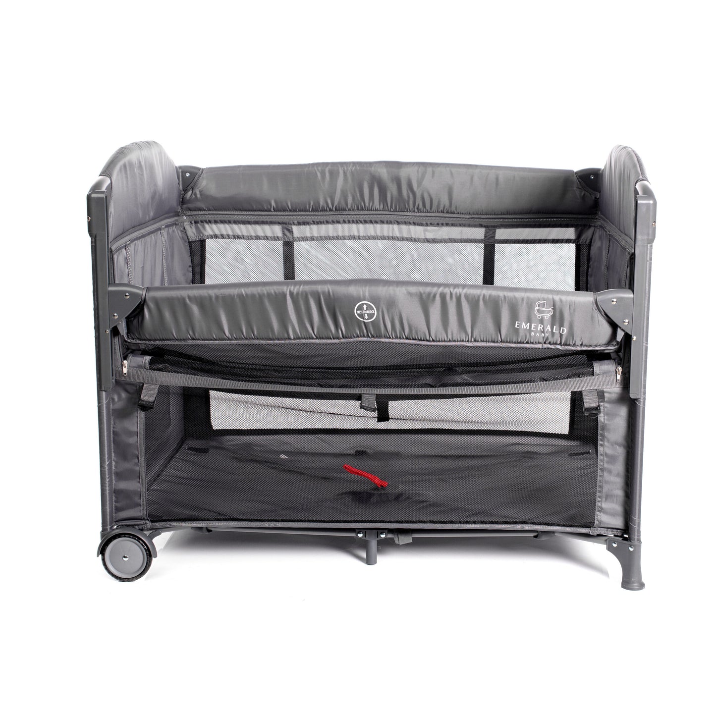 Emerald Baby Sarah Co Sleeper Camp Cot + Tommee Tippee Twist & Click Nappy Bin - Combo Deal image 1