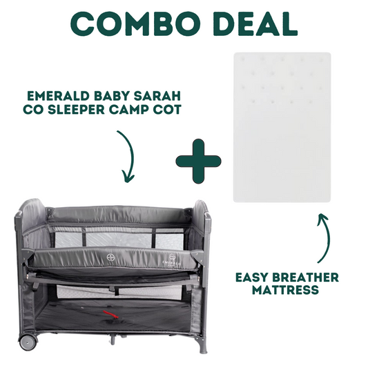 Emerald Baby Sarah Co Sleeper Camp Cot + Easy Breather Mattress (COMBO DEAL) image 0