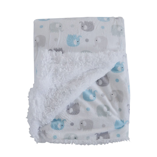 Snuggletime Mink Sherpa Blanket Blue image 1