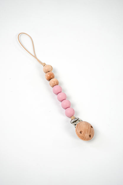 Emerald Baby pacifier clip wooden beads