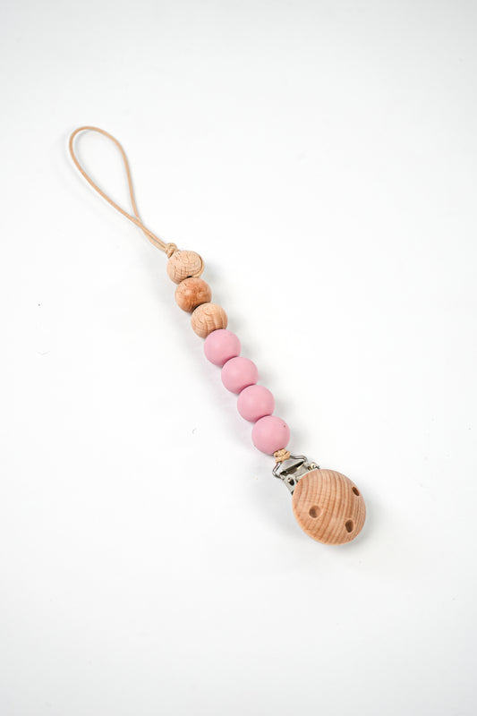 Emerald Baby pacifier clip wooden beads
