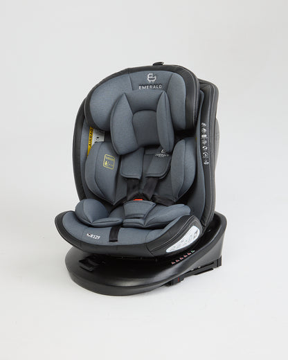 360° ROTATE Emerald Baby SILVERSTONE Car Seat with I-SIZE isofix base and Leather Finishes - Grey image