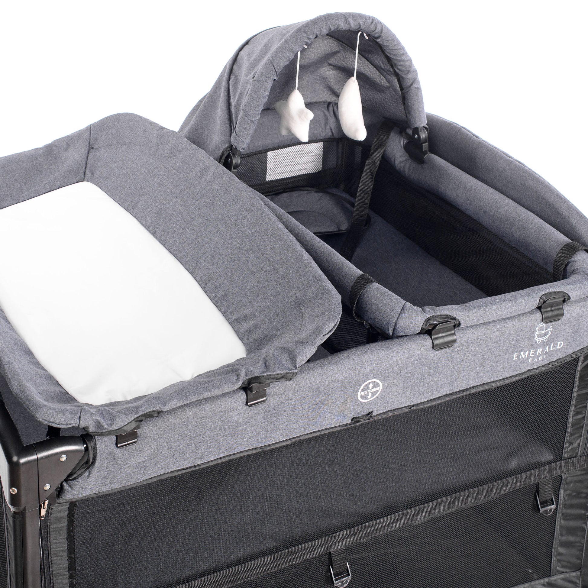 2 in 1 - Emerald Baby - Hannah Co Sleeper Camp Cot + Easy Breather Mattress image 9