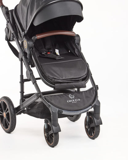 3 IN 1 Emerald Pu Leather Black On Black Plus Pu Nappy Bag image 11