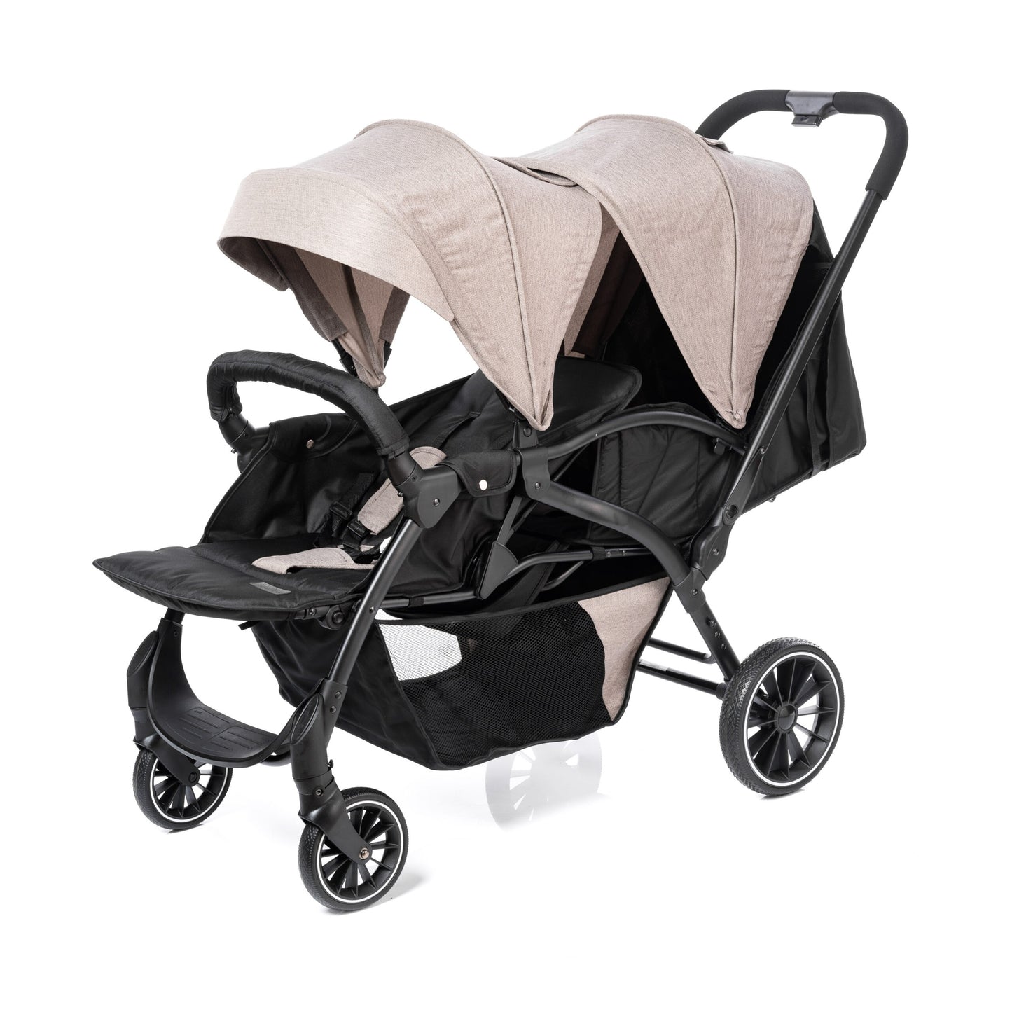 Kidilo Tandem Back & Front Twin Stroller - Khaaki Hood image