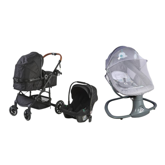 3in1 Emerald Compact Black On Black + Mastela Swing image 0