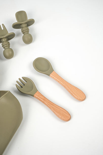 Emerald Baby silicone cutlery set