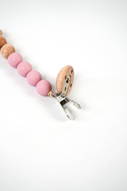 Emerald Baby pacifier clip wooden beads
