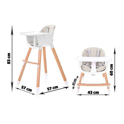 Adjustable Wooden Legged High Chair - Blue image 2