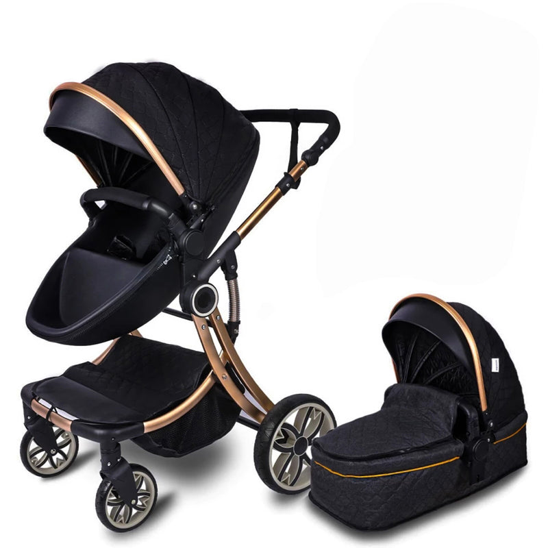2 in 1 Egg Stroller Luxury - Black image 0