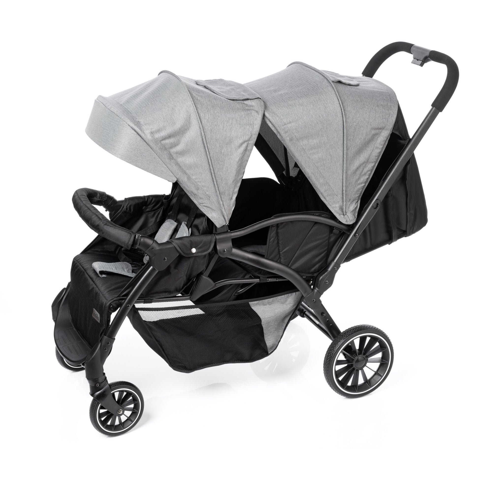Kidilo Tandem Back & Front Twin Stroller - Grey Hood image