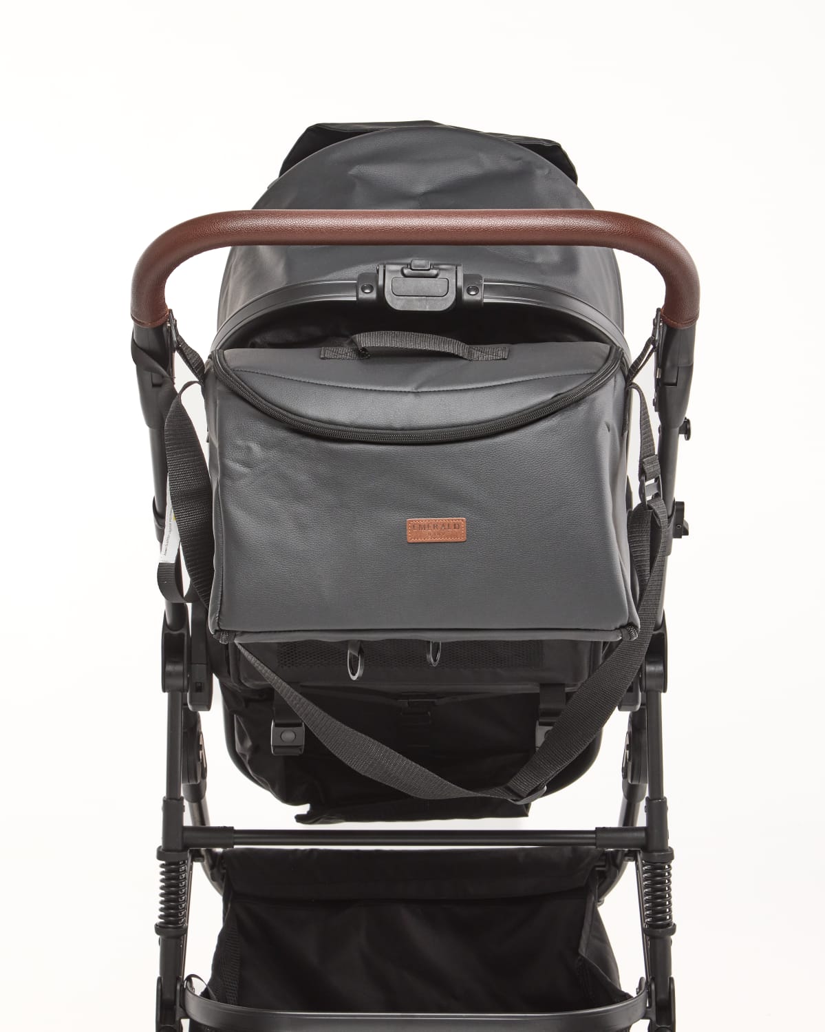 3 IN 1 Emerald Pu Leather Black On Black Plus Pu Nappy Bag image 2