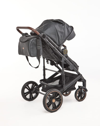 3 IN 1 Emerald Pu Leather Black On Black Plus Pu Nappy Bag image 4