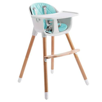 Adjustable Wooden Legged High Chair - Blue image 0