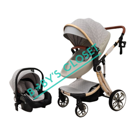 3 in 1 Egg Stroller Set & Car Seat - Platinum image 0