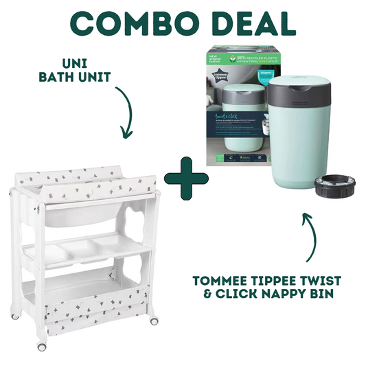 COMBO! Uni Bath Unit + Tommee Tippee Twist & Click Nappy Bin image 0