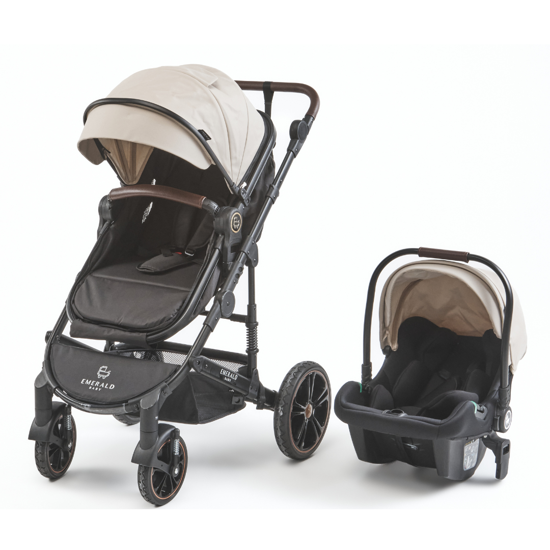 3 IN 1 Emerald Pu Beige N Black Plus Car Seat And Nappy Bag image 4