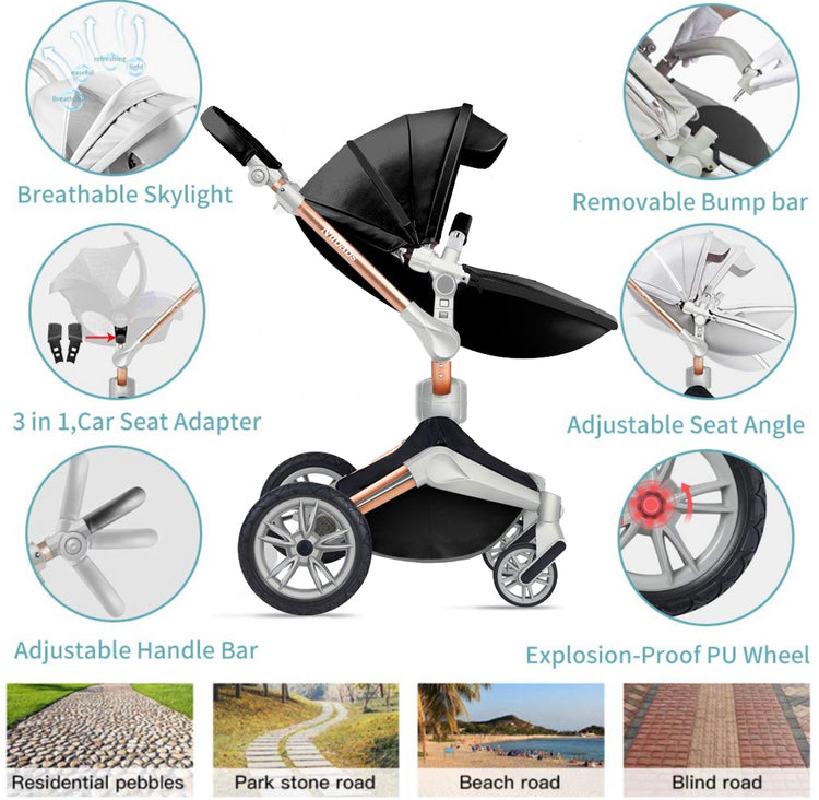 High Landscape 360° Hot Mom & Cool Dad Stroller - Brown image 2