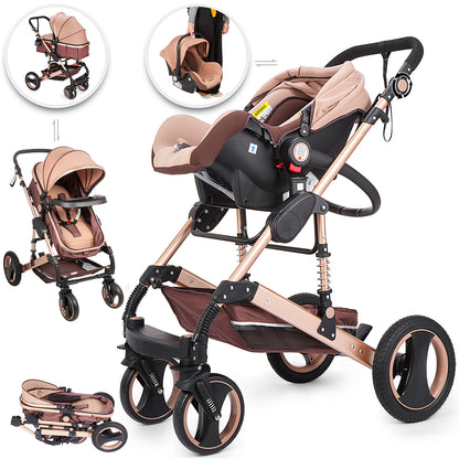 3 in 1 Belecoo OG Q3 Model Stroller & Car Seat Set with Nappy Bag image 1