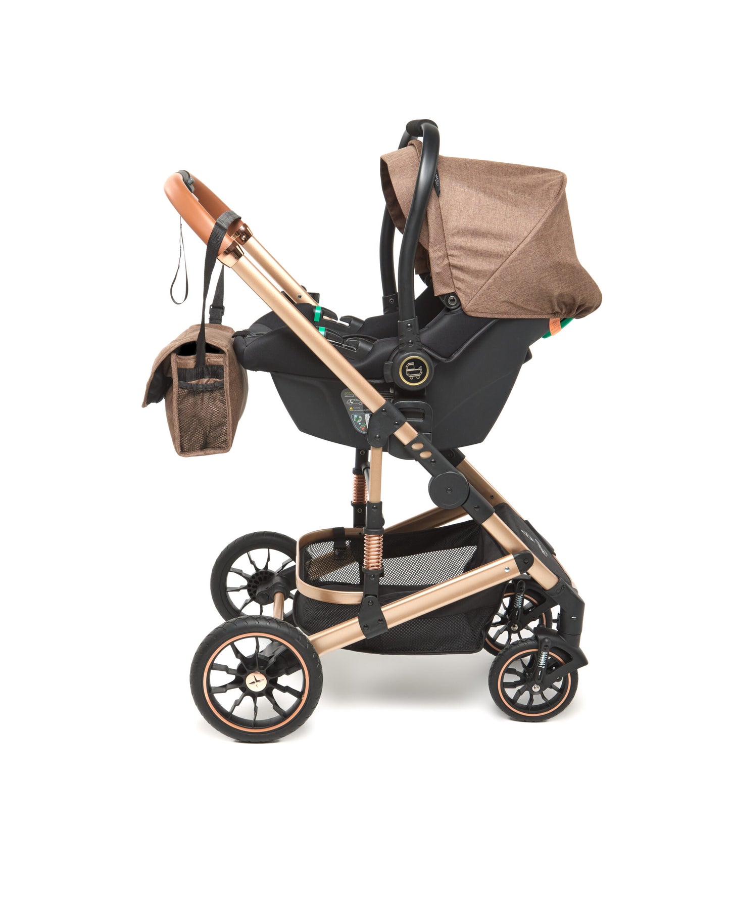 Emerald Baby 3 in 1 COMPACT Stroller Set with Car Seat and Nappy Bag + Tommee Tippee 260ml 3 Pack Bottles image 2