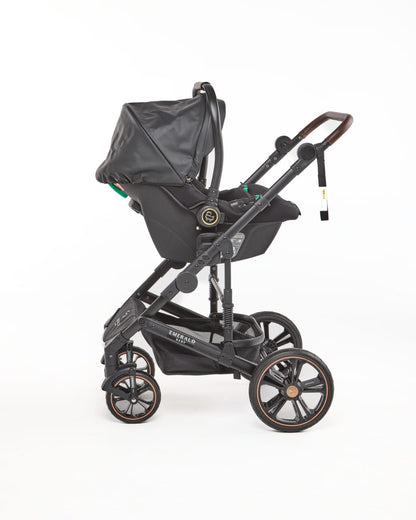 3 IN 1 Emerald Pu Leather Black On Black Plus Pu Nappy Bag image 5