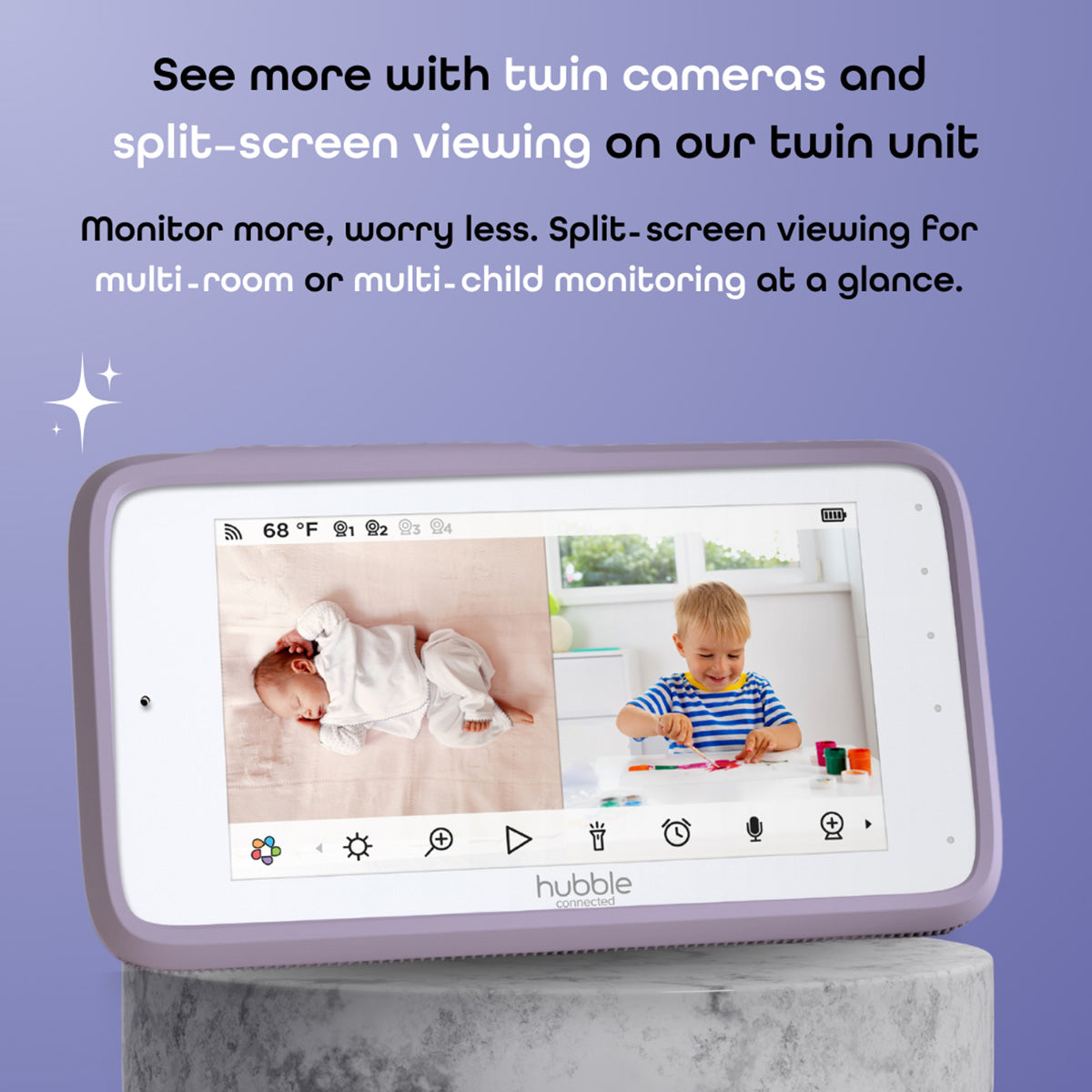 Hubble Connected  Skyvision AI Pro  AI Powered HD Baby Monitor with Crib Mount Camera and 12.7cm Touch Screen Viewer image 2