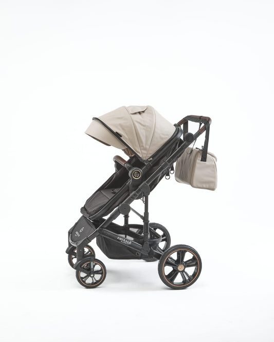 3 IN 1 Emerald Pu Beige N Black Plus Car Seat And Nappy Bag image 1